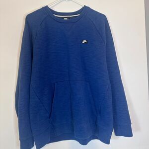 Nike Men’s Blue Crewneck Sweatshirt L Pullover Fleece Logo Streetwear